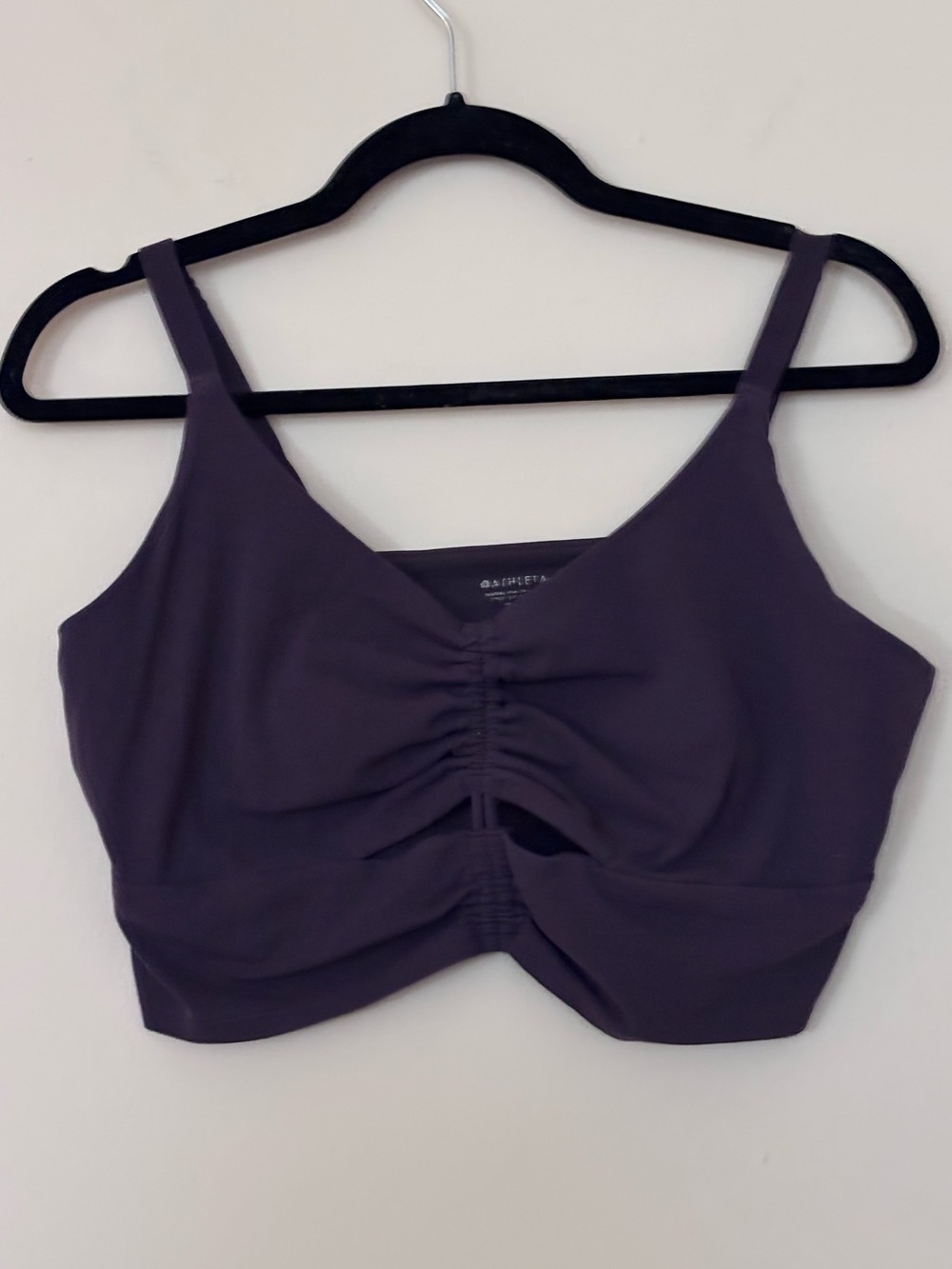 Athleta Cinch Longline Purple Ruched Front Yoga Pilates Sports Bra size 1X